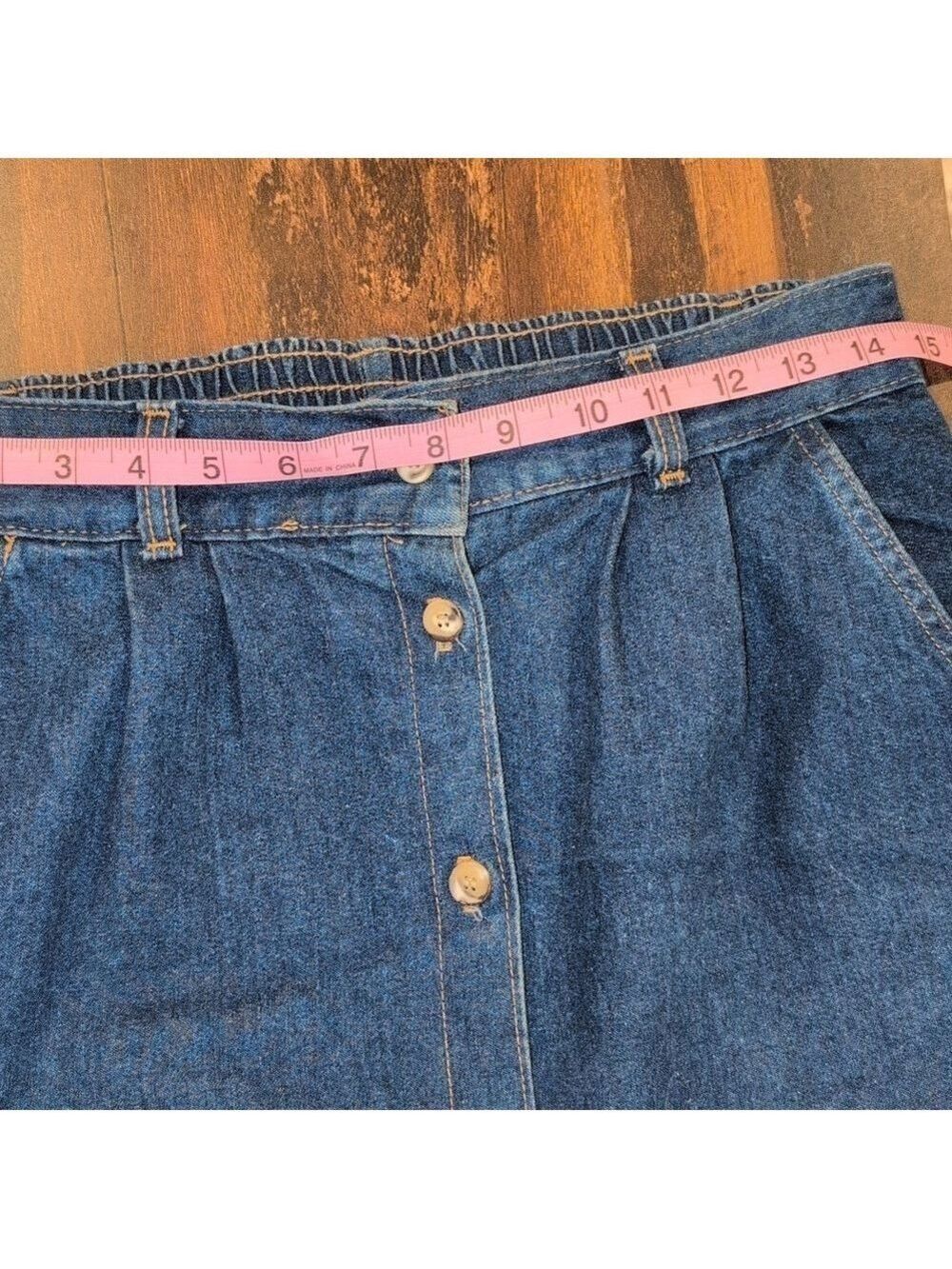 American Profile Jeanswear Midi Skirt, Two side pockets , True Vintage, size 12 - Picture 5 of 7